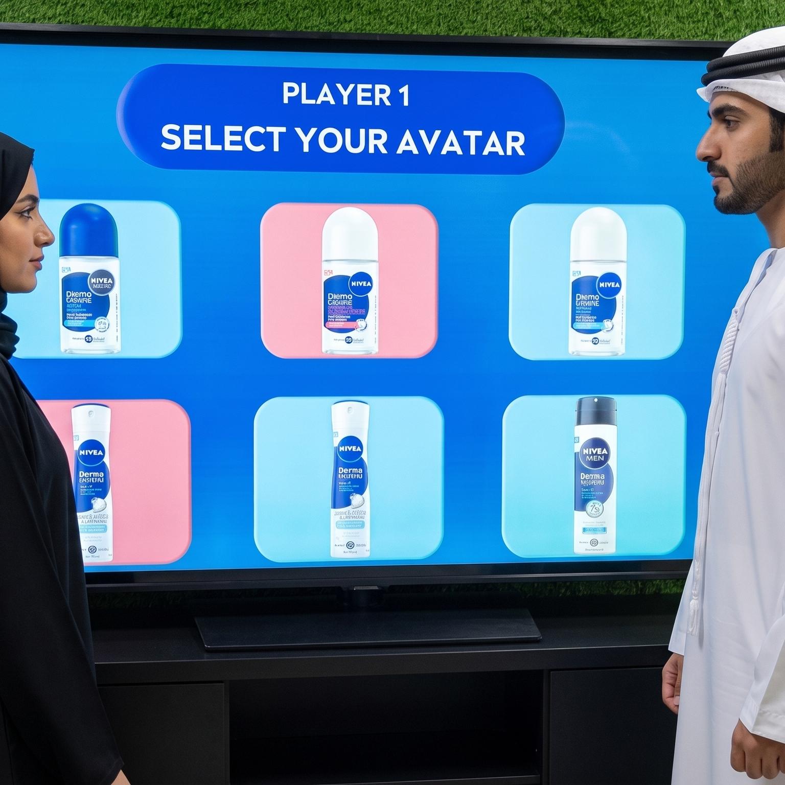 Interactive AI Tic-Tac-Toe game display for event brand activation in Dubai